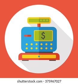 shopping cash register flat icon