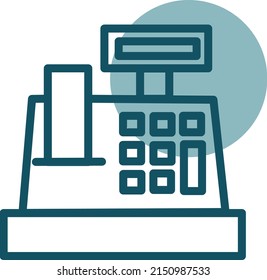Shopping cash register, illustration, vector on a white background.