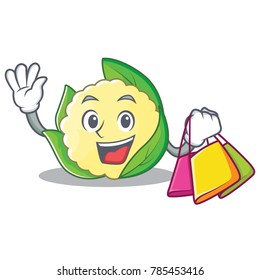 Shopping cauliflower character cartoon style