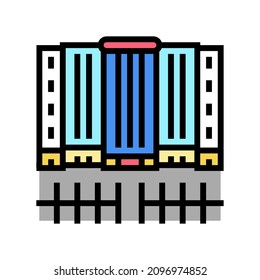 Farbsymbol im Einkaufszentrum, Vektorgrafik. Einkaufszentrum-Schild. einzelne Symbolillustration