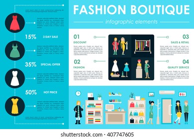 Shopping Center Concept Retail Infographic Flat Stock Vector (Royalty ...
