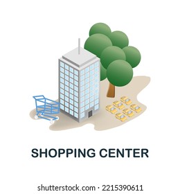 Shopping Center icon. 3d illustration from black friday collection. Creative Shopping Center 3d icon for web design, templates, infographics and more