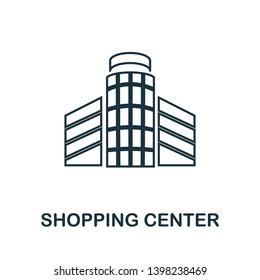 Shopping Center icon. Thin line outline style from shopping center sign icons collection. Premium shopping center icon for design, apps, software and more.