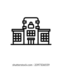 shopping center icon vector in line style