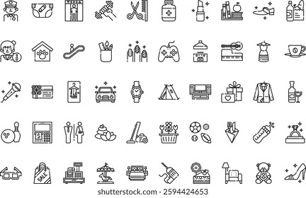 Shopping center icons High-Quality Vector Icons Collection with Editable Stroke. Ideal for Professional and Creative Projects.