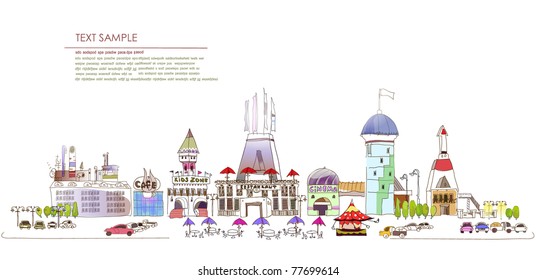 shopping center illustration
