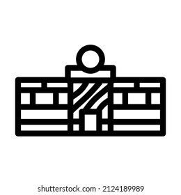 shopping center line icon vector. shopping center sign. isolated contour symbol black illustration