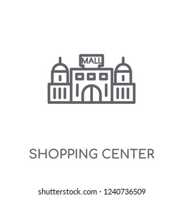 Shopping center linear icon. Modern outline Shopping center logo concept on white background from Architecture and Travel collection. Suitable for use on web apps, mobile apps and print media.