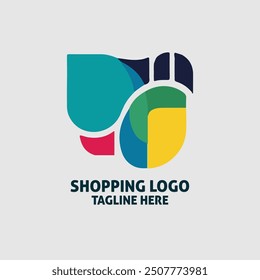 Design-Vorlage für das Logo des Einkaufszentrums. Auch das Logo des Online-Shops.