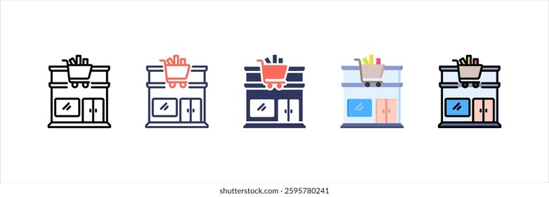 Shopping Center Multi Style Icon Set