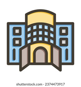 Shopping Center Vector Thick Line Filled Colors Icon For Personal And Commercial Use.

