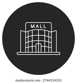 Shopping Centre Icon, Shopping Mall Illustration, Retail Plaza Icon Design, Modern Commercial Complex Artwork, Mall Building Exterior Graphic, vector