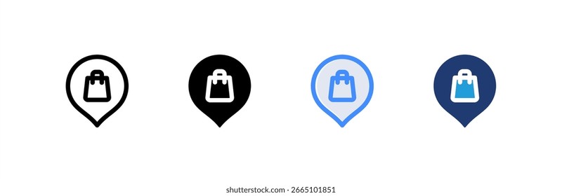 Conjunto de iconos de centro comercial colección de estilo múltiple. Ilustración vectorial.
