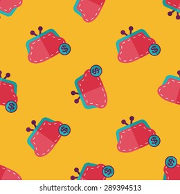 shopping change purse flat icon,eps10 seamless pattern background