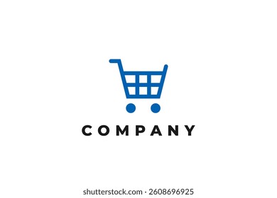 shopping chart blue icon logo