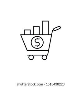 Shopping, chart icon. Element of business icon. Thin line icon