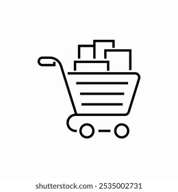 Vector de signo de icono de gráfico de compras