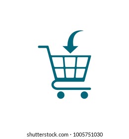 shopping chart icon in trendy flat style, trolley symbol 