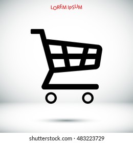 shopping chart icon, vector best flat icon, EPS