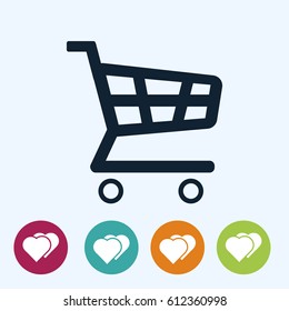 shopping chart icon, vector best flat icon, EPS