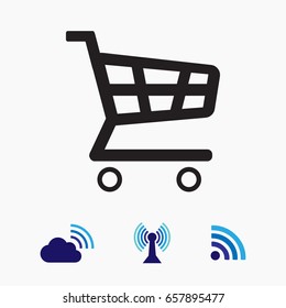 shopping chart icon, vector best flat icon, EPS
