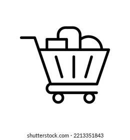 icono de gráfico de compras plantilla de diseño vectorial en fondo blanco