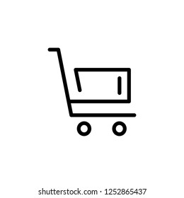 Shopping chart line art, vector icon illustration in line/outline style
