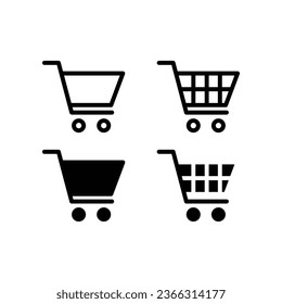 Shopping chart line and glyph icon. Market trolley, shop bag label for digital marketing. Basket grocery of E-commerce store. simple pictogram. Vector illustration. Design on white background. EPS 10