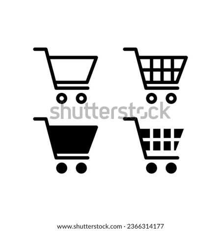 Shopping chart line and glyph icon. Market trolley, shop bag label for digital marketing. Basket grocery of E-commerce store. simple pictogram. Vector illustration. Design on white background. EPS 10