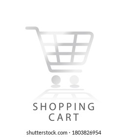 shopping chart shiny metal gradation style icon vector illustration