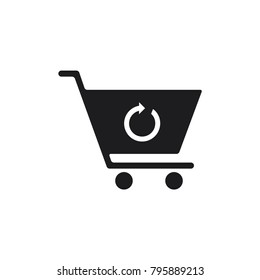shopping chart in trendy flat style, shopping chart vector icon, trolley symbol 