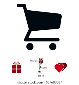 shopping chart vector icon, vector best flat icon, EPS