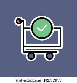 shopping chart vector icon flat design