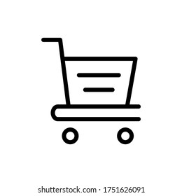 icono de línea vectorial de gráfico de compras