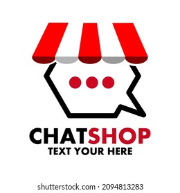 shopping chat vector logo template illustration.This logo suitable for business