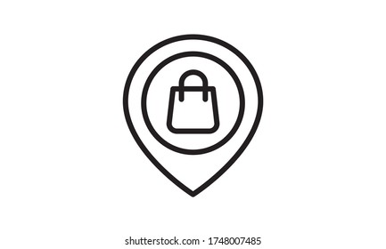 shopping check into place flat icon. Can be used for web and mobile apps.