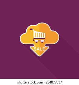 shopping check into place flat icon with long shadow,eps10