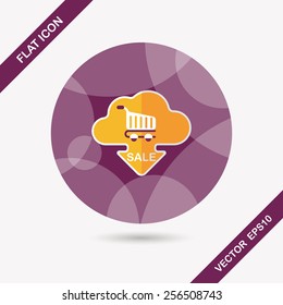 shopping check into place flat icon with long shadow,eps10