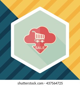 shopping check into place flat icon with long shadow,eps10