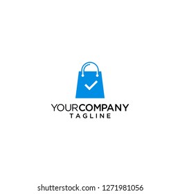 shopping check logo vector icon