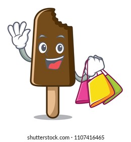 Shopping chocolate ice cream character cartoon