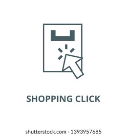 Shopping click vector line icon, linear concept, outline sign, symbol