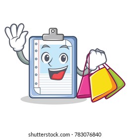 Shopping clipboard character cartoon style