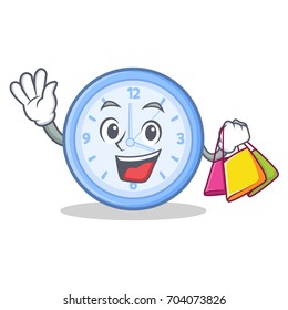 Shopping clock character cartoon style