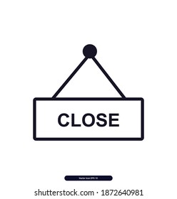 Icono de vector cerrado de compras, ilustración de vector cerrado de compras