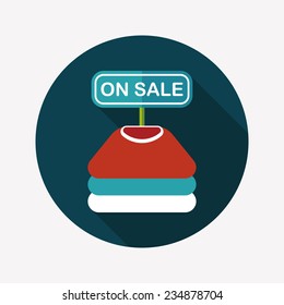 shopping clothes flat icon with long shadow,eps10