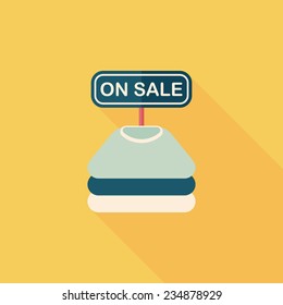 shopping clothes flat icon with long shadow,eps10