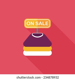 shopping clothes flat icon with long shadow,eps10