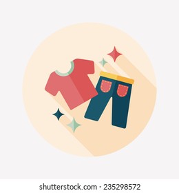 shopping clothes flat icon with long shadow,eps10