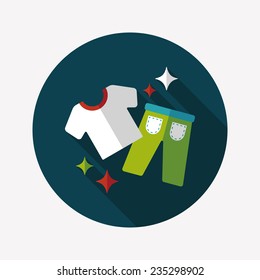 shopping clothes flat icon with long shadow,eps10